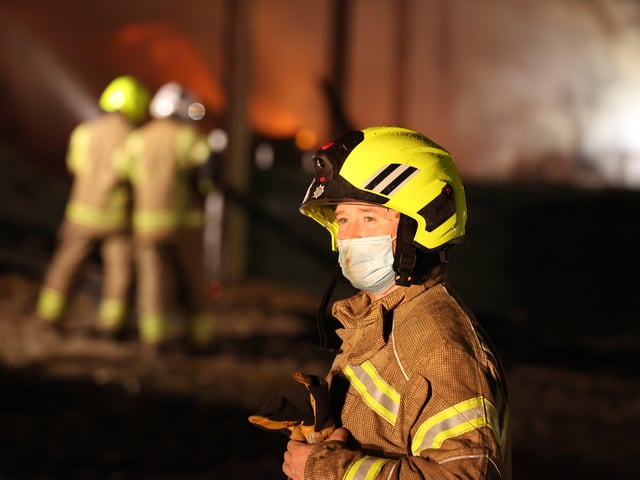 Turkeys were among the animals to be saved from a farm fire in Slinfold, West Sussex