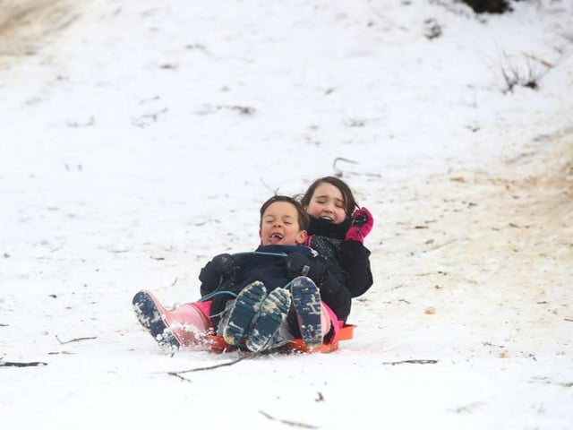 Sledging in the snow never gets old. Photo: Getty Images