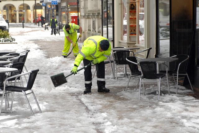 Snow clearing in Warwick Street in December 2010. Picture: Malcolm McCluskey