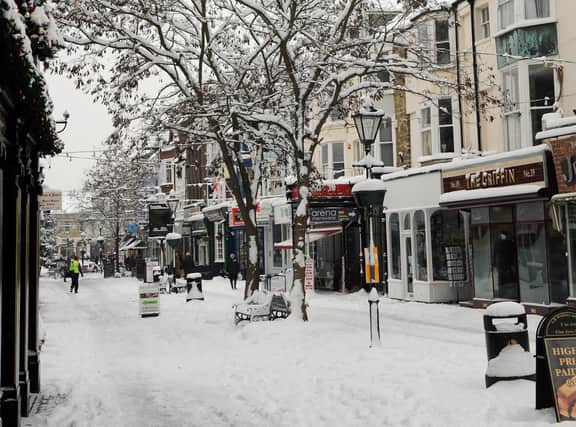 Warwick Street in the snow in December 2010. Picture: Stephen Goodger