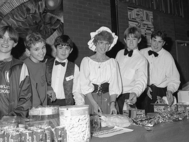 Teacher Kathleen Todd helps out on the charity stall.