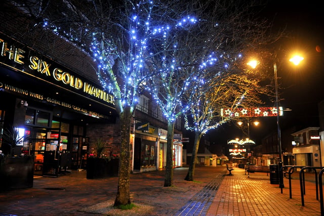 Pretty lights in the quiet streets in December 2020. Picture: Steve Robards, SR2012075.