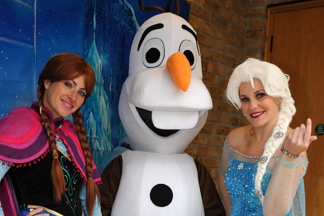 Frozen characters at the switch on event on November 22, 2014. Picture: Steve Robards.