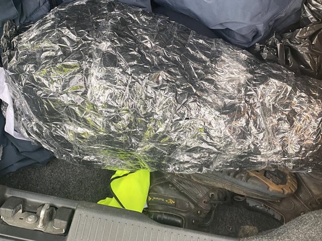 Officers said this stolen car from Lincs was located and stopped in Crowland. They said: "Three occupants arrested and a big bag of cannabis in the boot. Lincolnshire police came to our aid."