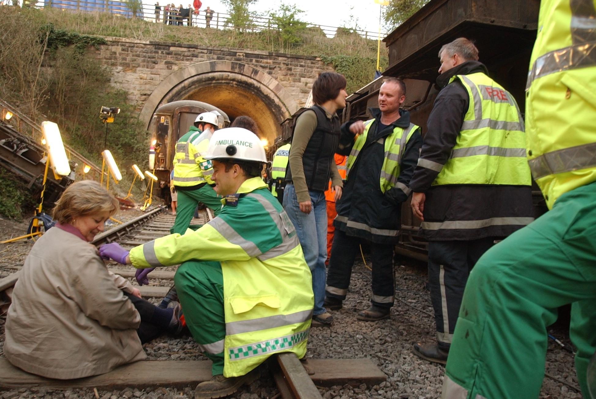 BBC Casualty filming at Nene Valley Railway, Wansford.