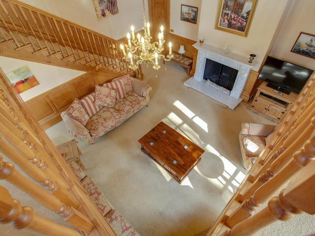 Looking down from the galleried landing.