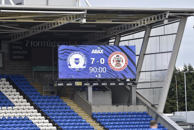 Jonson Clarke-Harris slammed in a hattrick and Sammie Szmodics a double as Posh equalled their record home win in a Football League match by demolishing Accrington Stanley.