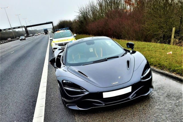 This McLaren was seized by police while being driven on the A1M near Peterborough for having no insurance. Driver reported and vehicle seized.