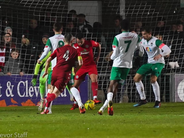 Action and crowd pictures from the Rocks-Rebels Sussex Senior Cup tie at Nyewood Lane, which Worthing won 2-0 / Pictures: Lyn Phillips and Trevor Staff