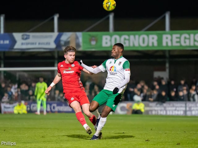 Action and crowd pictures from the Rocks-Rebels Sussex Senior Cup tie at Nyewood Lane, which Worthing won 2-0 / Pictures: Lyn Phillips and Trevor Staff