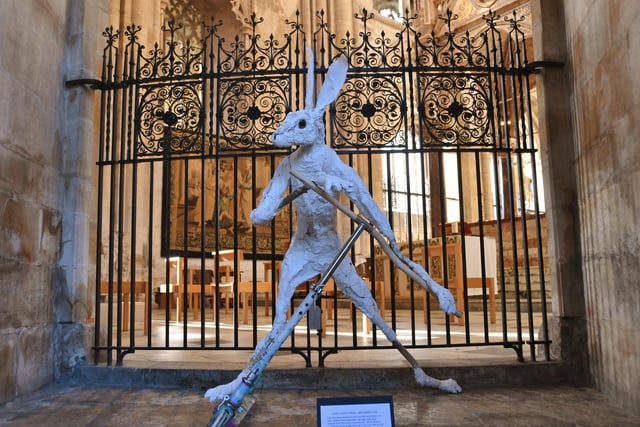 Made in Lockdown art exhibition at Peterborough Cathedral. Some of the art on display EMN-220122-165323009