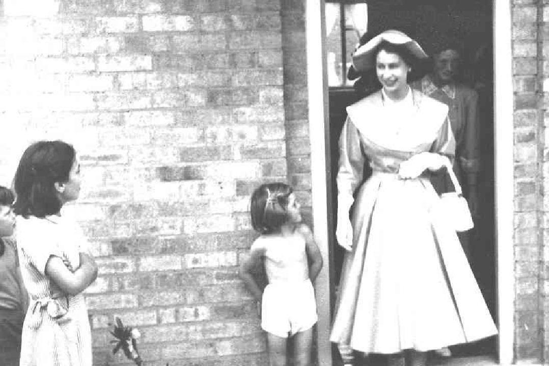 The first four families move in on 8 February 1950 and are visited by a young Queen Elizabeth II in 1952. Pic courtesy of Dacorum Borough Council.