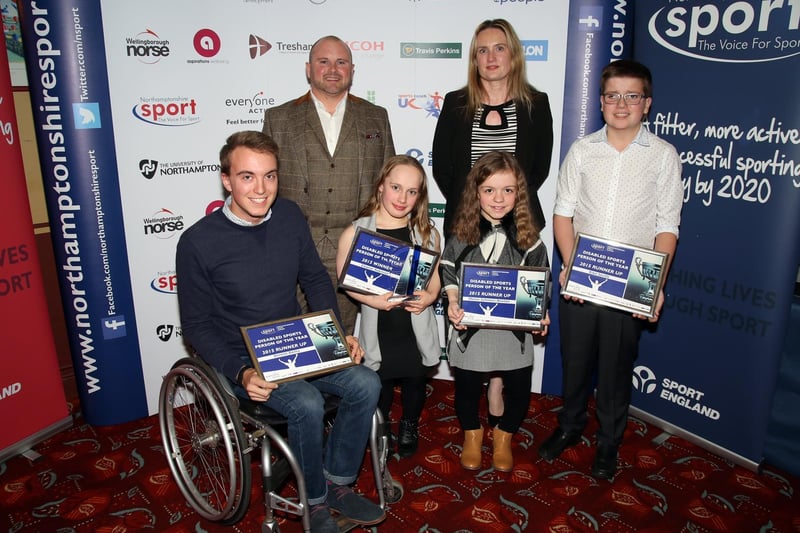 Maisie with fellow nominees in 2015 at the Northamptonshire Sports Awards