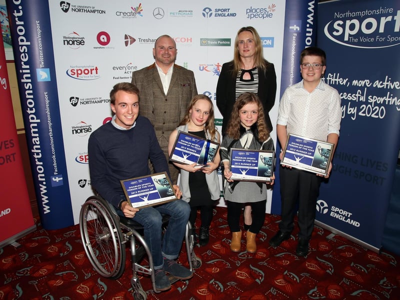 Maisie with fellow nominees in 2015 at the Northamptonshire Sports Awards