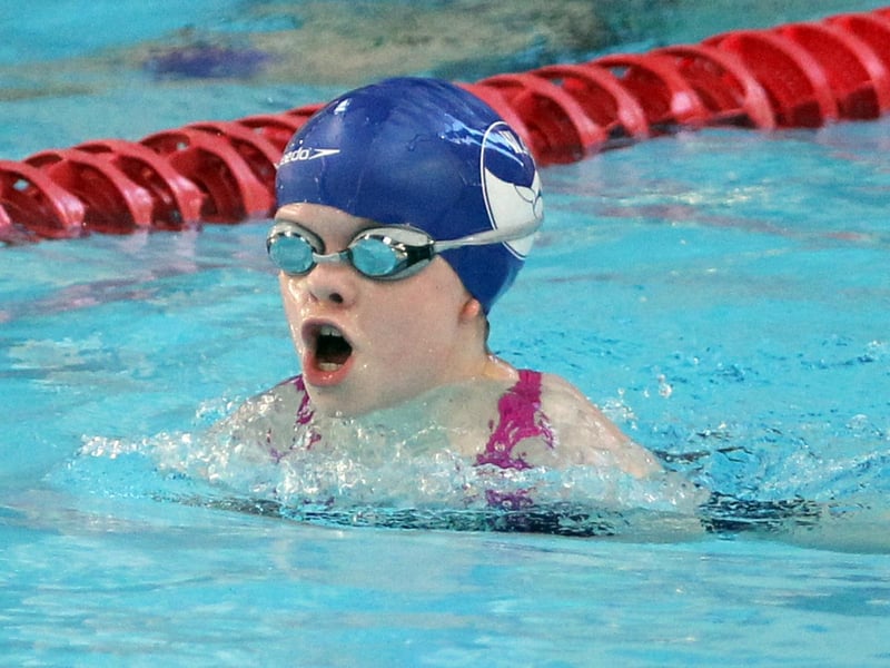 Where it all began - Maisie back in 2014 swimming at the county championships
