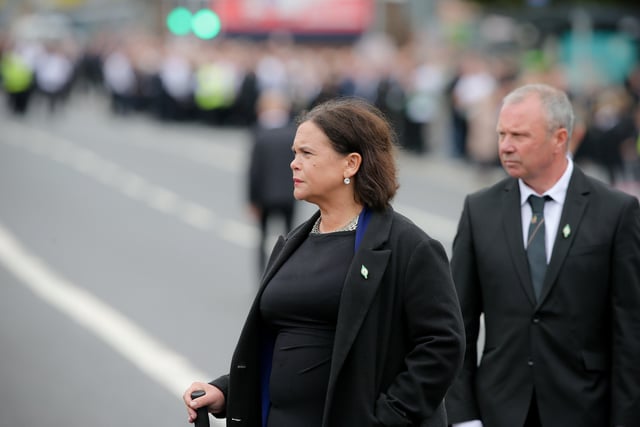 Mary Lou McDonald at the funeral of Bobby Storey