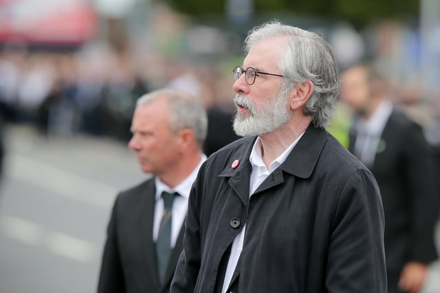 Gerry Adams at the funeral of Bobby Storey