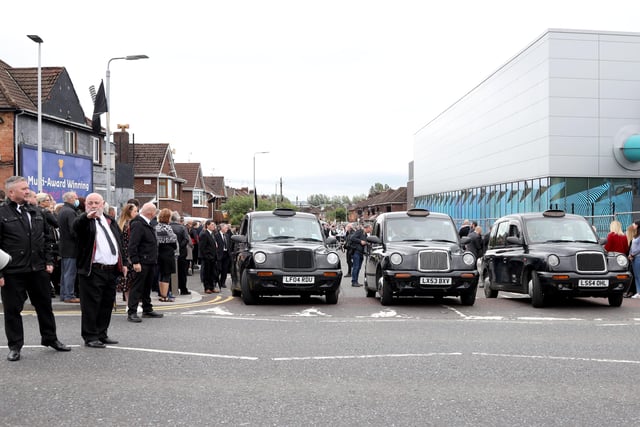 The funeral of senior republican Bobby Storey which took place today at St. Agnes' Church, Belfast.