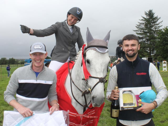 Winner Fiona Thompson with Daniel Coyle and David Olphert.