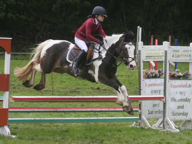 Abbie-Rose McGeady on her pony Oreo.
