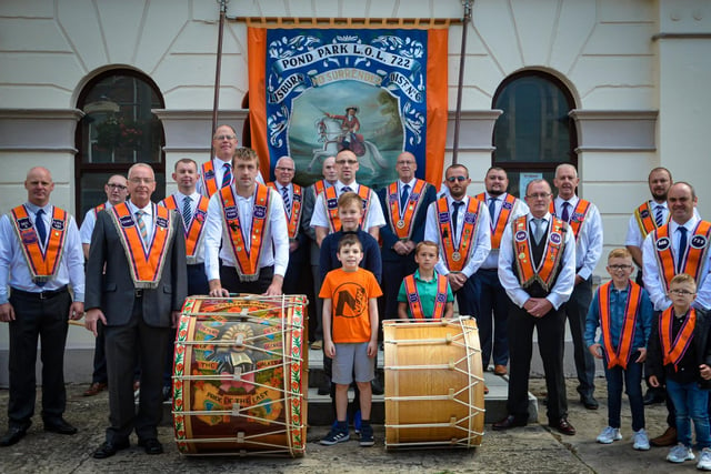 Members of Pond Park LOL 722 pictured  on the Twelfth. Pic by Ronnie Beattie