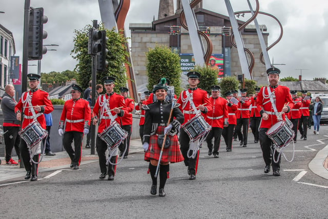 Lisburn Young Defenders parading through Lisburn City Centre. Pic by Norman Briggs, rnbphotographyni