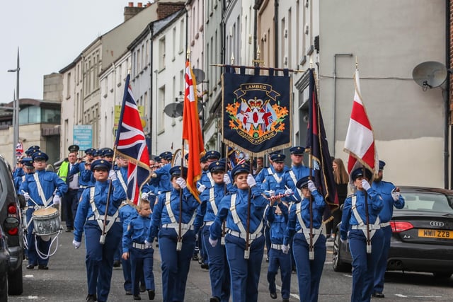 Lambeg Orange & Blue Flute Band on parade in the city centre on the Twelfth. Pic by Norman Briggs, rnbphotographyni