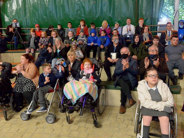 Some of the attendance at the Ardnashee School show ‘Across the Waves’ performed on Friday afternoon last. DER2141GS – 043