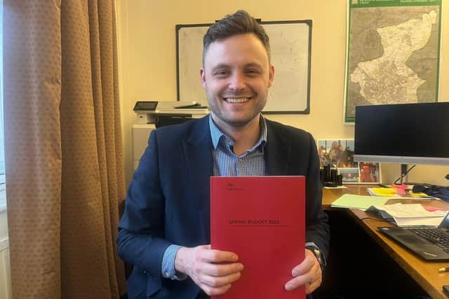 Coun Ben Bradley with the Spring Budget.
