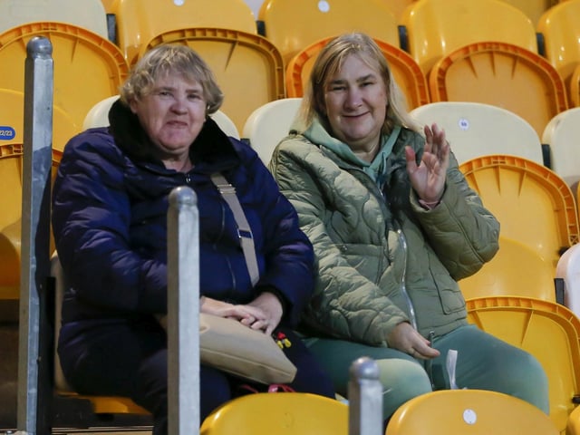 Fans at the OneCall Stadium for the Papa John's Trophy match against Derby County.