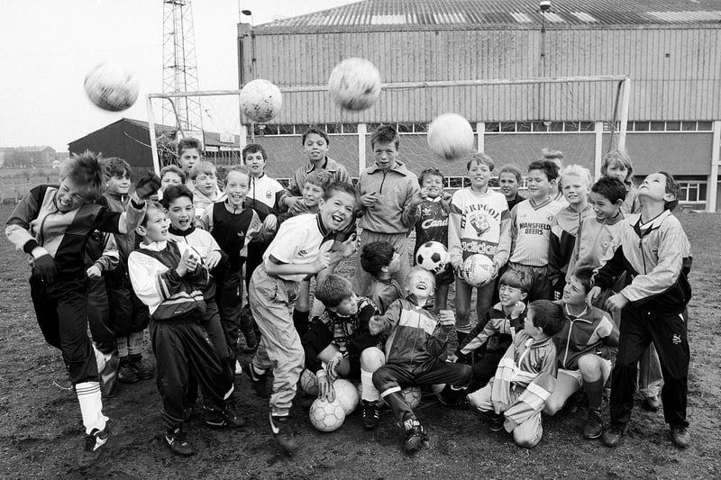 Footbal fun at Field Mill - Stags' Easter Coaching Course. Year - 1990