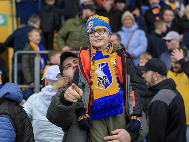 Mansfield Town fans ahead of kick-off at the weekend.