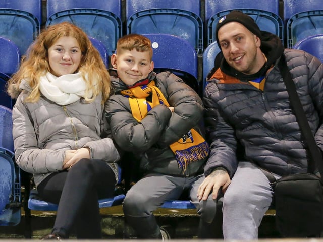 Stags fans during the Sky Bet League 2 match against Bradford City AFC at the One Call Stadium, 08 Nov 2022.