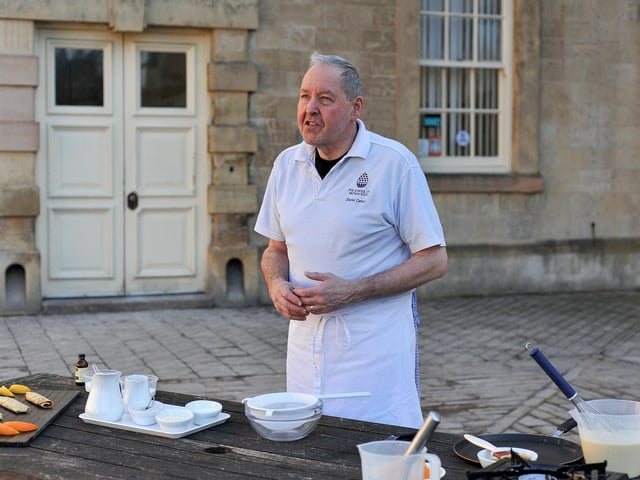 Vegan pancake cooking demonstration with David Carter of Welbeck School of Artisan Food