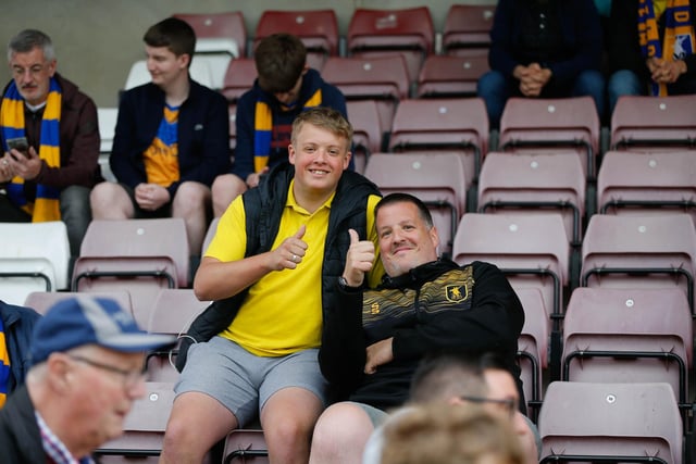Just some of the Mansfield Town fans who watched the 1-0 win at Northampton.