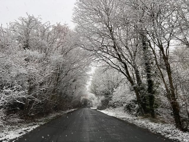 A snowfall in Pleasley Vale.
