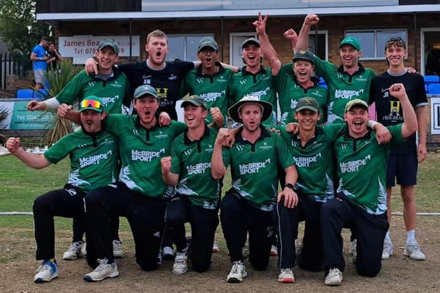 Farnsfield's ECB Vitality T20 Plate Northern Champions celebrate.