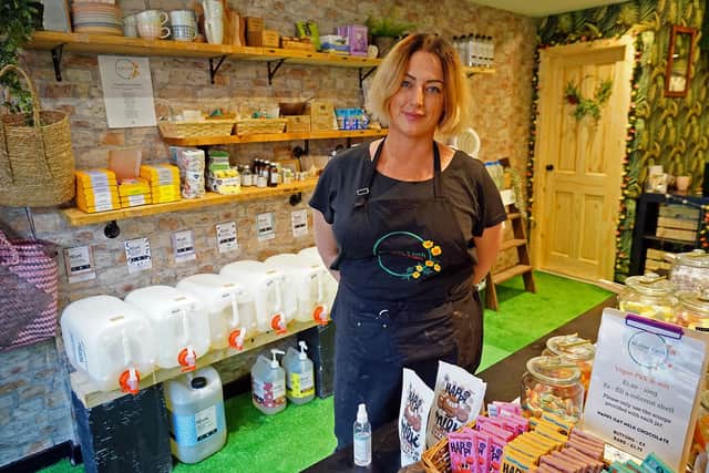 Owner Tara, Mother Earth eco refill store Toothill Lane Mansfield.