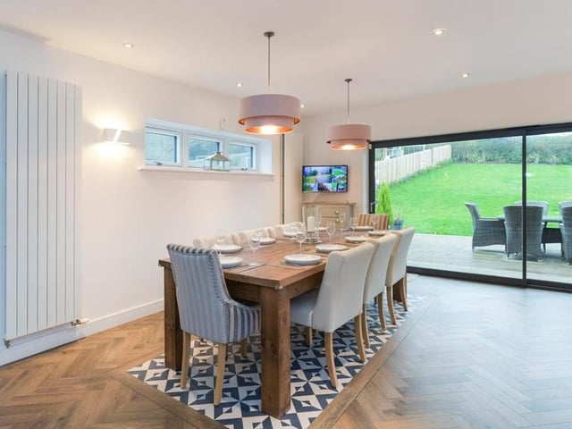 Another look at the dining area of the open-plan first floor. A taste of luxury.