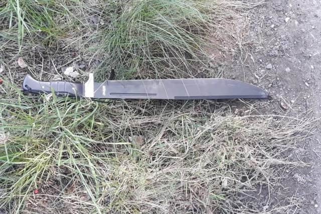 Machete recovered near Ollerton incident.
