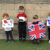 Youngsters have been busy this week making decorations for the jubilee and made a card to send to the Queen.