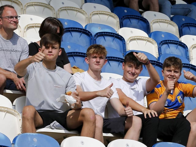 Mansfield Town fans ahead of the game with Colchester United.