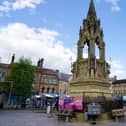 The Bentinck Memorial in the centre of Mansfield's Market Place