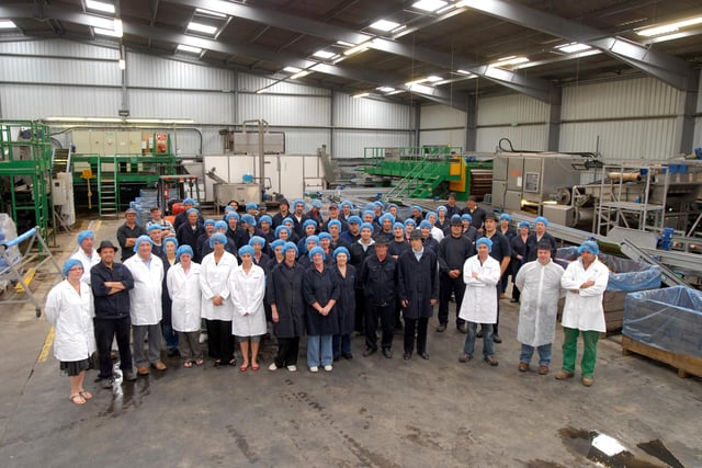 Martin Evans and staff pictured in the Freshgro Factory at Bilsthorpe.
