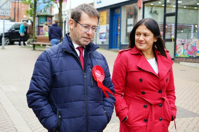Shadow Secretary of State for Levelling Up Housing and Communities, Lisa Nandy, chats with Mayor Andy Abrahams