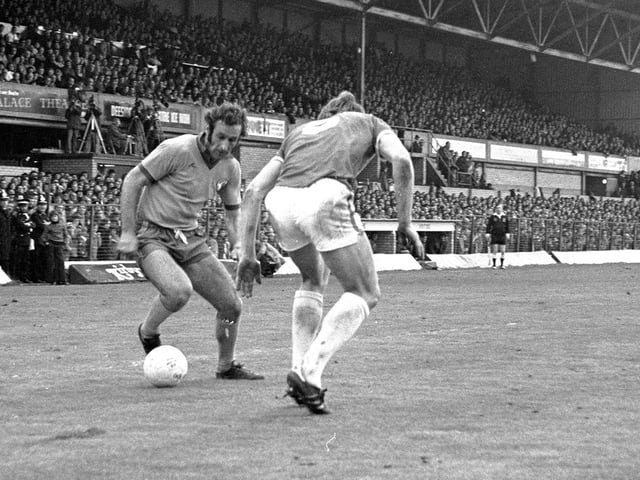 Kevin Randall in action for Stags at Wrexham in May 1977.