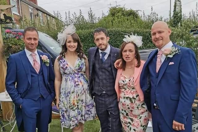 From left to right: Rich, Kirstie, Jordan, Jason's mum Julie, and Jason