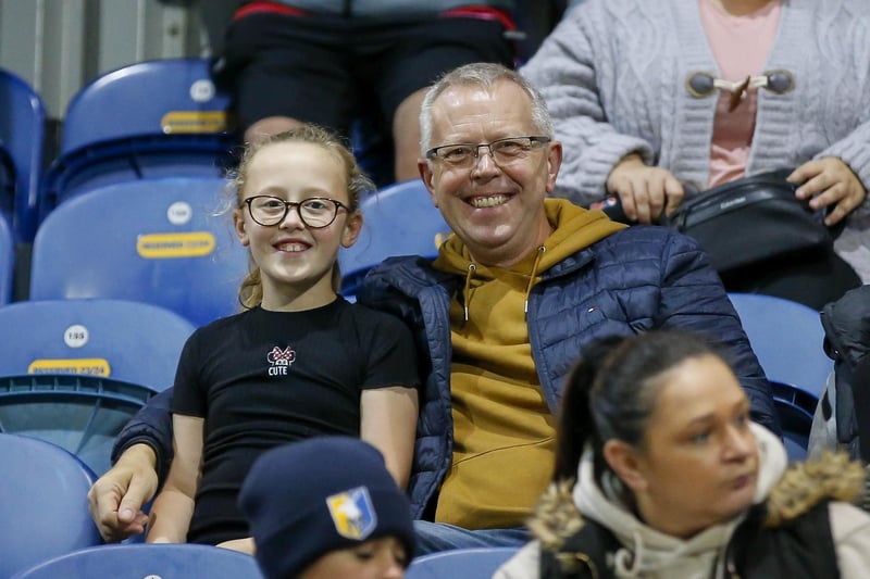 Mansfield fans at the EFL Trophy match against Doncaster Rovers FC at the One Call Stadium  
Photo credit - Chris & Jeanette Holloway / The Bigger Picture.media:Mansfield Town fans enjoy the EFL Trophy win over Doncaster Rovers.