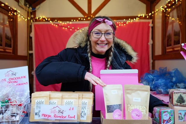 Rachel Richards is the Toffee Hut owner. The café is located on Regent Street, but this year, Rachel and the team brought the sweet treats down to shoppers on the market.
