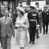 The Queen opening the new library in 1977.